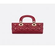 Dior Lady D Joy Leather Cannage Cherry Red