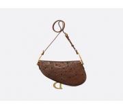 Dior Soft Saddle Medium Brown Calfskin Leather Bag