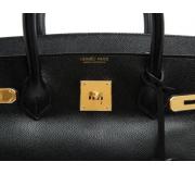 Hermes 1999 Sac Reteint Noir Birkin 35