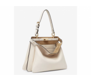 Fendi Peekaboo Soft Medium White Designer Handbag