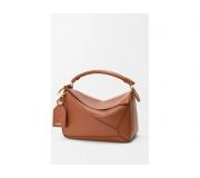 Loewe Featherlight Puzzle piel pecana soft napa leather handbag