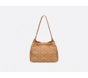 Dior Motion Macrocannage Gold Leather Medium Shoulder Handbag
