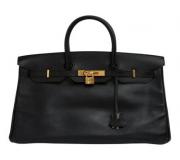 Hermes 1999 Sac Reteint Noir Birkin 35