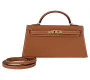 Hermes Mini Kelly 20 Sellier Gold Handbag Veau Epsom