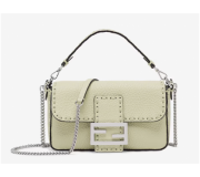 Fendi Baguette Mini Selleria Sage Green Leather Handbag Collection