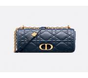 Dior Soft Caro Macrocannage Ocean Blue Leather Bag