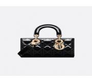 Dior Lady D-Joy Piel Cannage negra Leather Handbag