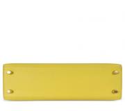 Hermes Kelly 25 Sellier Yellow Leather Bag Authentic