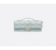My Dior Piel Cannage Blue Leather Mini Bag