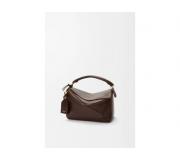 Loewe Featherlight Puzzle Bag in Dark Brown Leather