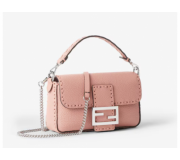 Fendi Baguette Mini Pink Leather Compact Shoulder Bag