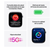Apple Watch Series 11 GPS + Cellular 46mm αλουμίνιο ασημί / λουράκι Sport λιλά ομίχλης S/M