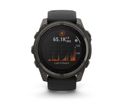 Garmin fēnix 8 Solar Sapphire · 51 mm · Bluetooth/GPS/Wi-Fi · Titane · Bracelet en silicone noir · Taille unique