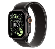 Apple Watch Ultra 3 · 49 mm · GPS + Cellular · Zwart titanium · Zwarte/antracietkleurige Trail Loop · S/M