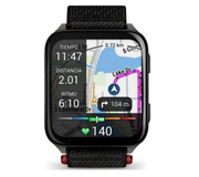 Garmin Venu X1 · AMOLED 2 po · GPS/Bluetooth/Wi-Fi · Titane noir · Bracelet nylon ComfortFit noir · 32 Go