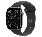 Apple Watch Series 11 · 46 mm · GPS + Cellular · Slate titanium · Black Sport Band · S/M