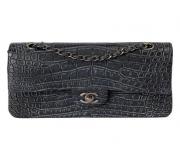 Chanel Navy Blue Double Flap Bag with Chain Strap
