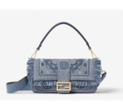 Fendi Baguette denim embroidered Coral Bandana handbag design