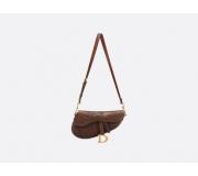 Dior Soft Saddle Medium Brown Calfskin Leather Bag