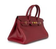 Authentic Hermes Birkin Grenat Rouge Epsom 30 Bag