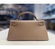 Hermes Mini Kelly 20 Etoupe Sellier in Epsom Leather
