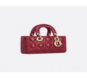 Dior Lady D Joy Leather Cannage Cherry Red