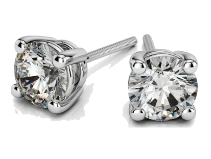 Diamond stud earrings in Platinum