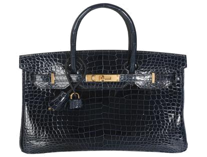 Hermes Birkin 30 Blue Crocodile Porosus with Gold Hardware