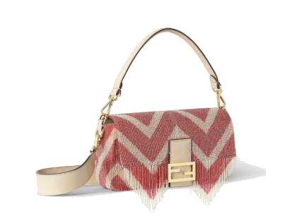 Fendi Baguette Embroidered Two-Tone Tassels Handbag by Fendi