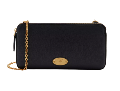 Mulberry Plaque Wallet on Chain Black