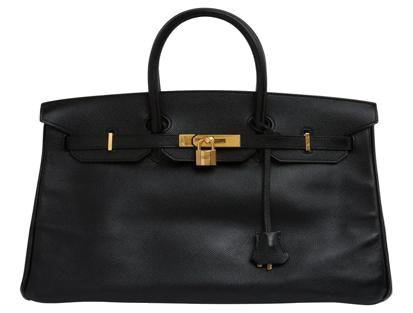 Hermes 1999 Sac Reteint Noir Birkin 35