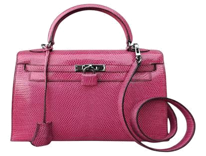 Authentic Hermes Kelly 25 Sellier Lizard Pink Bag